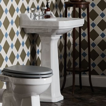 Bayswater Fitzroy Basin with Full Pedestal 595mm Wide 3 Tap Hole