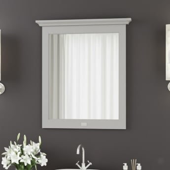 Bayswater Flat Bathroom Mirror 800mm Wide - Plummett Grey | Product Image