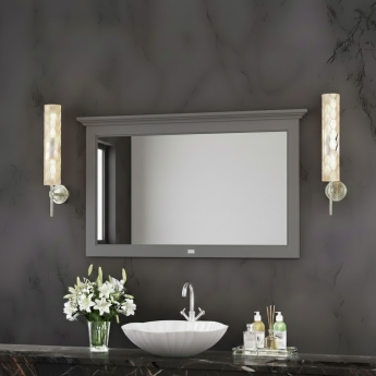 Bayswater Flat Bathroom Mirror 1200mm Wide - Plummett Grey | Product Image