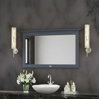 Bayswater Flat Bathroom Mirror 1200mm Wide - Stiffkey Blue | Product Image