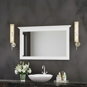 Bayswater Flat Bathroom Mirror 1200mm Wide - Pointing White | Product Image