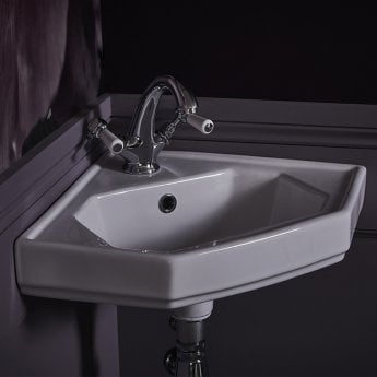 Bayswater Lever Dome Mono Basin Mixer Tap with Waste - White/Chrome