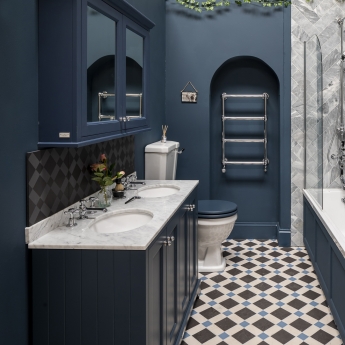 Bayswater Stiffkey Blue Bathroom Cabinet 750mm High x 1050mm Wide | Product Image