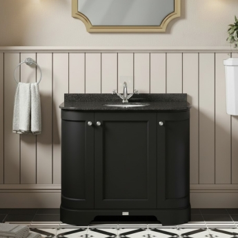 Bayswater Traditional Curved 1000mm 3-Door Floor Standing Vanity Unit | Product Image