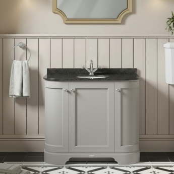 Bayswater Traditional Curved 1000mm 3-Door Floor Standing Vanity Unit | Product Image