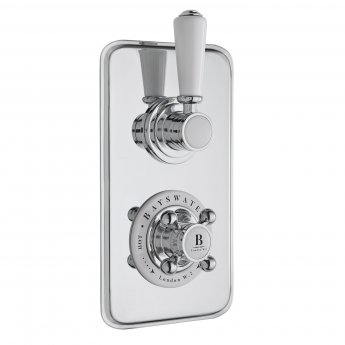Bayswater Traditional Dual Concealed Shower Valve White/Chrome