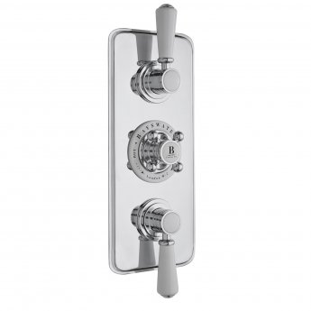 Bayswater Traditional Triple Concealed Shower Valve with Diverter White/Chrome