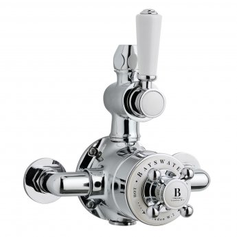 Bayswater Traditional Dual Exposed Shower Valve White/Chrome