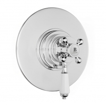 Bayswater Traditional Dual Concealed Concentric Shower Valve White/Chrome
