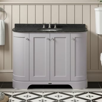 Bayswater Plummett Grey 4-Door Curved Vanity Unit 1200mm Wide (Excluding Basin) | Product Image