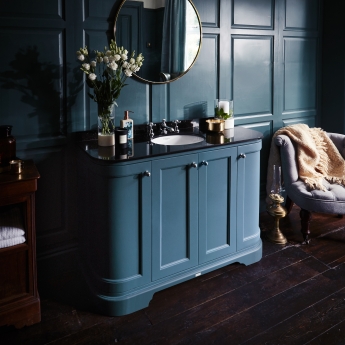 Bayswater Stiffkey Blue 4-Door Curved Vanity Unit 1200mm Wide (Excluding Basin) | Product Image
