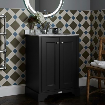 Bayswater Matt Black 2-Door Vanity Unit 600mm Wide (Excluding Basin) | Product Image