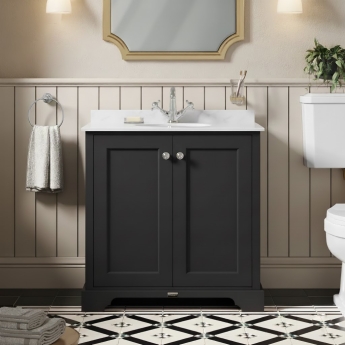 Bayswater Matt Black 2-Door Vanity Unit 800mm Wide (Excluding Basin) | Product Image