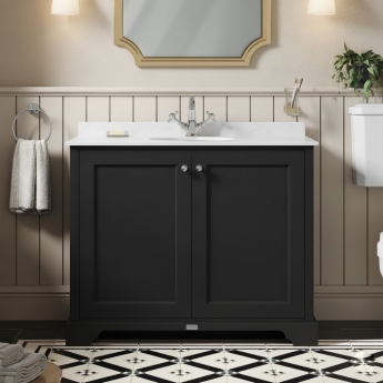 Bayswater Matt Black 2-Door Vanity Unit 1000mm Wide (Excluding Basin) | Product Image