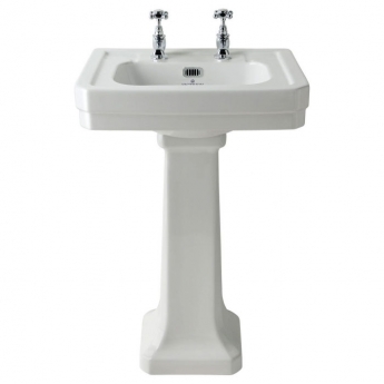 Bayswater Victrion Basin with Full Pedestal 550mm Wide 2 Tap Hole
