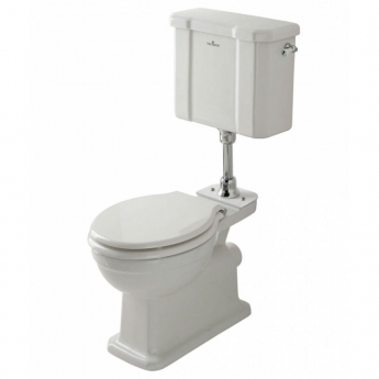 Bayswater Victrion Low Level Toilet with Lever Cistern and Flush Pipe Excluding Seat - White