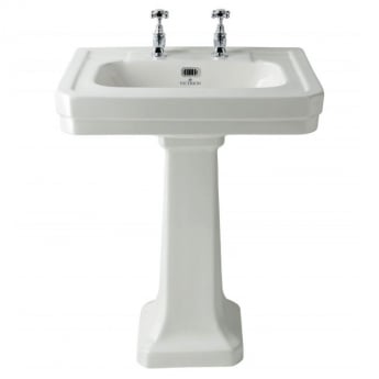Bayswater Victrion Basin with Full Pedestal 640mm Wide - 2 Tap Hole