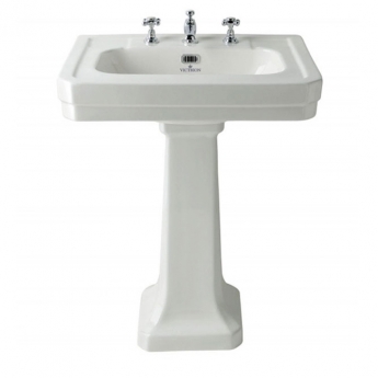 Bayswater Victrion Basin with Full Pedestal 640mm Wide - 3 Tap Hole