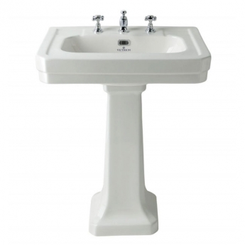 Bayswater Victrion Basin with Full Pedestal 640mm Wide - 3 Tap Hole