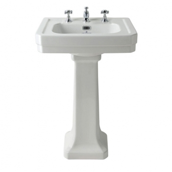 Bayswater Victrion Basin with Full Pedestal 550mm Wide 3 Tap Hole