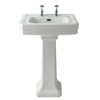 Bayswater Westcott Basin with Full Pedestal - White | Product Image