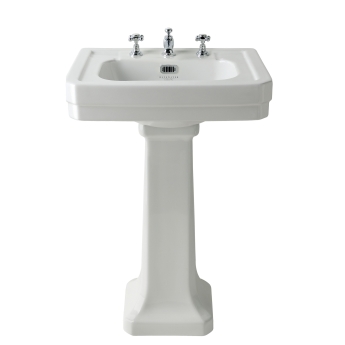 Bayswater Westcott Basin with Full Pedestal - White | Product Image