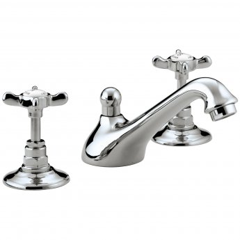 Bristan 1901 3 Hole Basin Mixer Tap with Pop Up Waste and Ceramic Disc Valves - Chrome