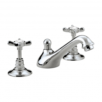 Bristan 1901 3 Hole Basin Mixer Tap with Pop Up Waste and Ceramic Disc Valves - Chrome