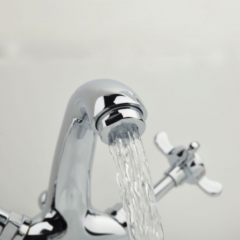 Bristan 1901 Basin Mixer Tap with Pop Up Waste and Ceramic Disc Valves - Chrome