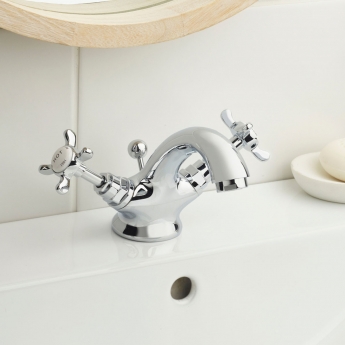 Bristan 1901 Basin Mixer Tap with Pop Up Waste and Ceramic Disc Valves - Chrome