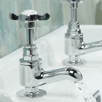 Bristan 1901 Vanity Basin Pillar Taps with Ceramic Disc Valves - Chrome | Product Image
