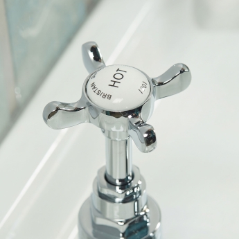 Bristan 1901 Vanity Basin Pillar Taps with Ceramic Disc Valves - Chrome | Product Image