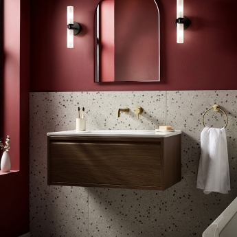 Bristan Altum Basin Mixer Tap Wall Mounted - Brushed Brass | Product Image