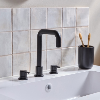 Bristan Altum 3-Hole Basin Mixer Tap Deck Mounted - Black | Product Image