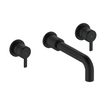 Bristan Altum 3-Hole Basin Mixer Tap Wall Mounted - Black | Product Image