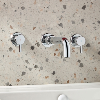 Bristan Altum 3-Hole Basin Mixer Tap Wall Mounted - Chrome | Product Image
