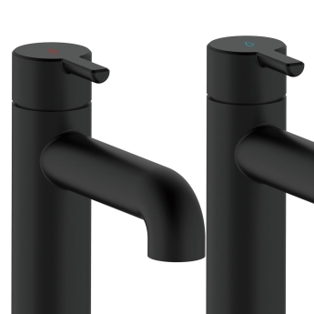 Bristan Altum Basin Taps Pair Pillar Mounted - Black | Product Image