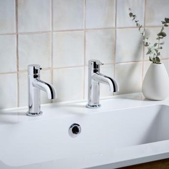 Bristan Altum Basin Taps Pair Pillar Mounted - Chrome | Product Image