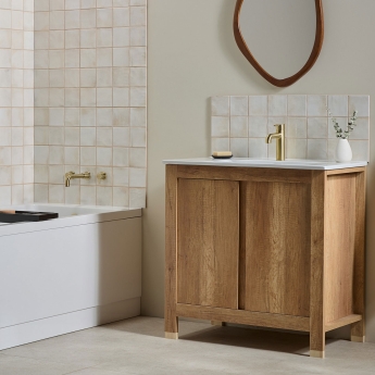 Bristan Altum 3-Hole Bath Filler Tap Wall Mounted - Brushed Brass | Product Image