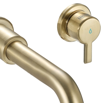 Bristan Altum 3-Hole Bath Filler Tap Wall Mounted - Brushed Brass | Product Image
