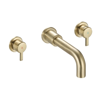 Bristan Altum 3-Hole Bath Filler Tap Wall Mounted - Brushed Brass | Product Image