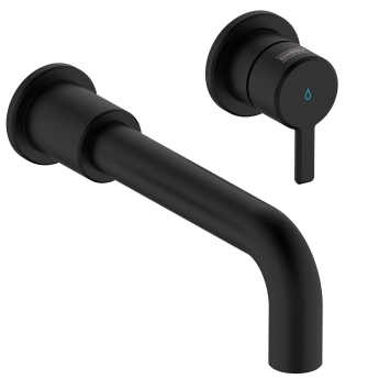 Bristan Altum 3-Hole Bath Filler Tap Wall Mounted - Black | Product Image