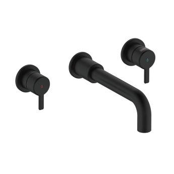 Bristan Altum 3-Hole Bath Filler Tap Wall Mounted - Black | Product Image