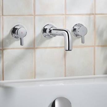 Bristan Altum 3-Hole Bath Filler Tap Wall Mounted - Chrome | Product Image