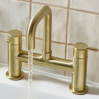 Bristan Altum Bath Filler Tap Pillar Mounted - Brushed Brass | Product Image