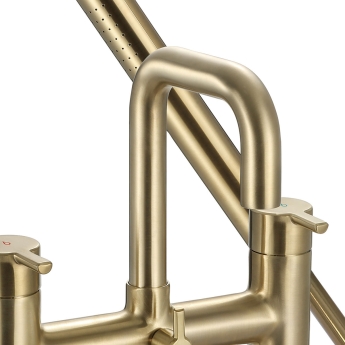 Bristan Altum Bath Shower Mixer Tap Pillar Mounted - Brushed Brass | Product Image