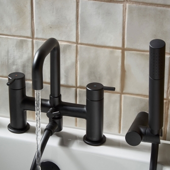 Bristan Altum Bath Shower Mixer Tap Pillar Mounted - Black | Product Image