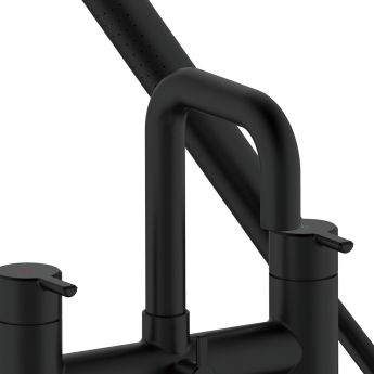 Bristan Altum Bath Shower Mixer Tap Pillar Mounted - Black | Product Image