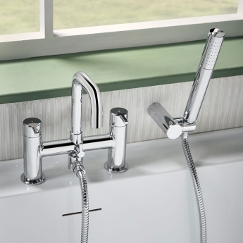 Bristan Altum Bath Shower Mixer Tap Pillar Mounted - Chrome | Product Image