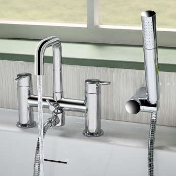 Bristan Altum Bath Shower Mixer Tap Pillar Mounted - Chrome | Product Image